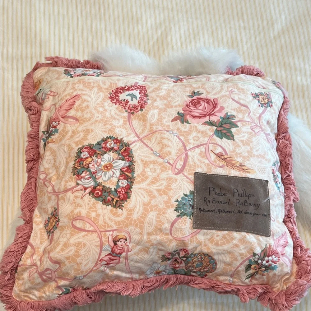 Plush Bunny Pillow Pet - Cream and Pink Comfort Cushion